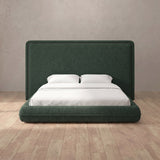 Linen Blend Forest Green — Full Height Headboard