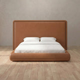 Performance Leather Cognac — Full Height Headboard