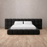 Boucle Charcoal — Extended Headboard