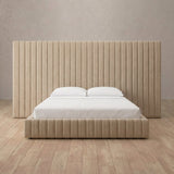 Linen Blend Latte — Full Height Headboard