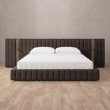 Linen Blend Truffle — Extended Headboard with Integrated Lighting
