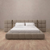 Linen Blend Taupe — Extended Headboard with Integrated Lighting