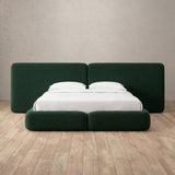 Boucle Forest Green — Extended Headboard