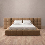 Boucle Toffee — Extended Headboard with Integrated Lighting