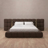 Linen Blend Espresso — Extended Headboard with Integrated Lighting