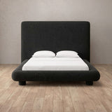 Boucle Charcoal — Full Height Headboard