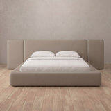 Performance Leather Taupe — Extended Headboard