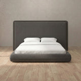 Linen Blend Smoke — Full Height Headboard
