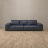 Top Grain Leather::American Leather Sofa 3 Seater InkBlue Top Grain Leather