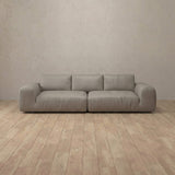 Top Grain Leather::American Leather Sofa 3 Seater Pewter Top Grain Leather