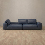 Top Grain Leather::American Leather Sofa 4 Seater InkBlue Top Grain Leather