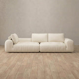 Top Grain Leather::American Leather Sofa 4 Seater Ivory Top Grain Leather