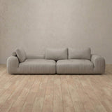Top Grain Leather::American Leather Sofa 4 Seater Pewter Top Grain Leather