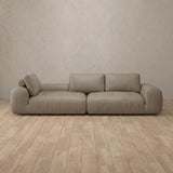 Top Grain Leather::American Leather Sofa 4 Seater Taupe Top Grain Leather