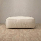 Top Grain Leather::American Leather Sofa Ottoman Cream Top Grain Leather