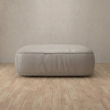 Top Grain Leather::American Leather Sofa Ottoman Pewter Top Grain Leather