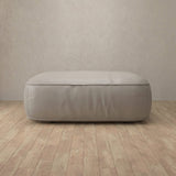 Top Grain Leather::American Leather Sofa Ottoman Pewter Top Grain Leather