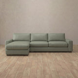 Top Grain Leather::Articture Signature Sofa Large Corner Sage Top Grain Leather v1