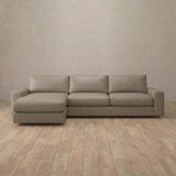 Top Grain Leather::Articture Signature Sofa Large Corner Taupe Top Grain Leather