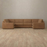 Linen Blend::Articture Signature Sofa Large Sectional Cognac Linen Blend v3