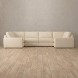 Top Grain Leather::Articture Signature Sofa Large Sectional Cream Top Grain Leather