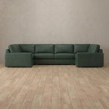Top Grain Leather::Articture Signature Sofa Large Sectional Forest Green Top Grain Leather v3