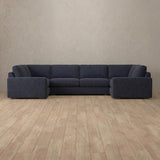 Linen Blend::Articture Signature Sofa Large Sectional InkBlue Linen Blend