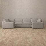 Linen Blend::Articture Signature Sofa Large Sectional Pewter Linen Blend