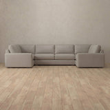 Top Grain Leather::Articture Signature Sofa Large Sectional Pewter Top Grain Leather