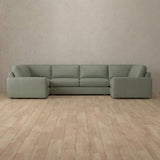 Top Grain Leather::Articture Signature Sofa Large Sectional Sage Top Grain Leather