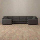 Linen Blend::Articture Signature Sofa Large Sectional Smoke Linen Blend