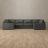 Top Grain Leather::Articture Signature Sofa Large Sectional Smoke Top Grain Leather