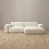 Boucle::Biscuit Velvet Sofa 2 Seater with Chaise Ivory Boucle v2