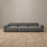 Boucle::Biscuit Velvet Sofa 3 Seater Stone Boucle v3