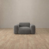 Boucle::Biscuit Velvet Sofa Single Stone Boucle