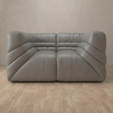 Top Grain Leather::Comfy Italian Sofa Single Stone Top Grain Leather