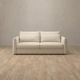 Linen Blend::Contemporary Italian Sofa 2 Seater Cream Linen Blend