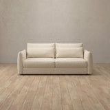 Linen Blend::Contemporary Italian Sofa 2 Seater Cream Linen Blend