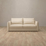 Top Grain Leather::Contemporary Italian Sofa 2 Seater Cream Top Grain Leather v1