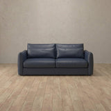 Top Grain Leather::Contemporary Italian Sofa 2 Seater InkBlue Top Grain Leather