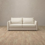 Top Grain Leather::Contemporary Italian Sofa 2 Seater Ivory Top Grain Leather