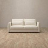 Top Grain Leather::Contemporary Italian Sofa 2 Seater Ivory Top Grain Leather