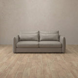 Top Grain Leather::Contemporary Italian Sofa 2 Seater Pewter Top Grain Leather