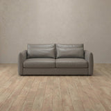 Top Grain Leather::Contemporary Italian Sofa 2 Seater Stone Top Grain Leather