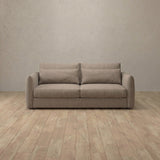 Linen Blend::Contemporary Italian Sofa 2 Seater Taupe Linen Blend