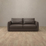 Top Grain Leather::Contemporary Italian Sofa 2 Seater Truffle Top Grain Leather