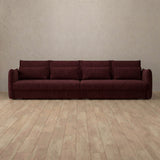 Boucle::Contemporary Italian Sofa 3 Seater Burgundy Boucle