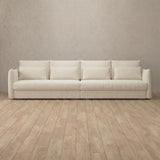 Boucle::Contemporary Italian Sofa 3 Seater Cream Boucle