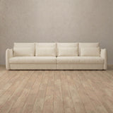Linen Blend::Contemporary Italian Sofa 3 Seater Cream Linen Blend