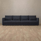 Linen Blend::Contemporary Italian Sofa 3 Seater InkBlue Linen Blend